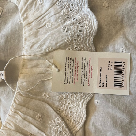 NWT Franceska blouse size 4 (36) in Ecru. - Picture 3 of 6